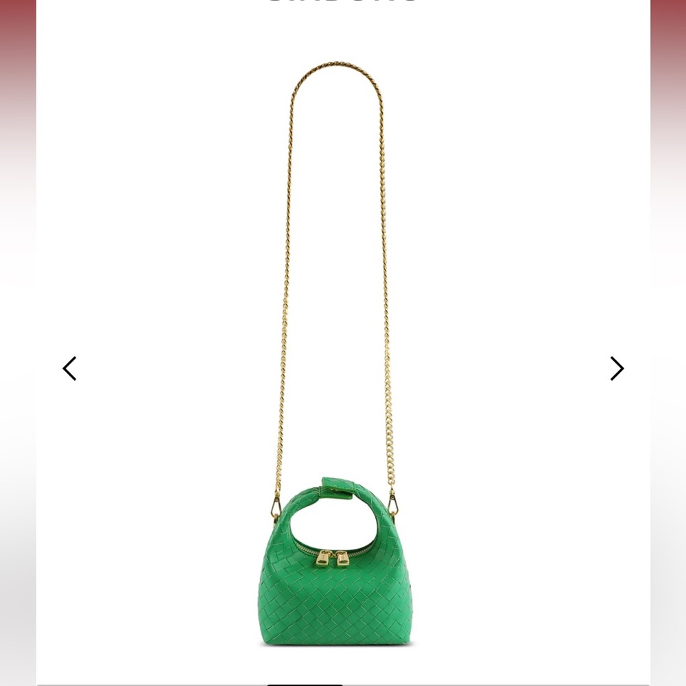 New with Tags Sinbono Vegan Vienna Top Handle Crossbody Bag - Green Braided